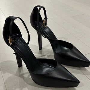 Givenchy Black Leather Ankle Strap Heels